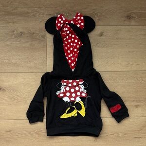Disney Minnie Mouse Black Hoodie with Red Polka Dot Bow